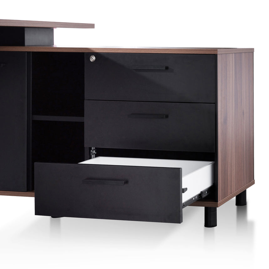 1.8m Executive Desk Right Return with Black Legs | Walnut | Myka Home - View 11
