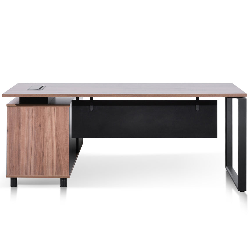 1.8m Executive Desk Right Return with Black Legs | Walnut | Myka Home - View 2