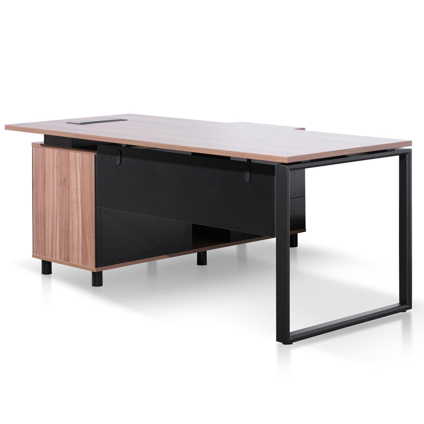 1.8m Executive Desk Right Return with Black Legs | Walnut | Myka Home