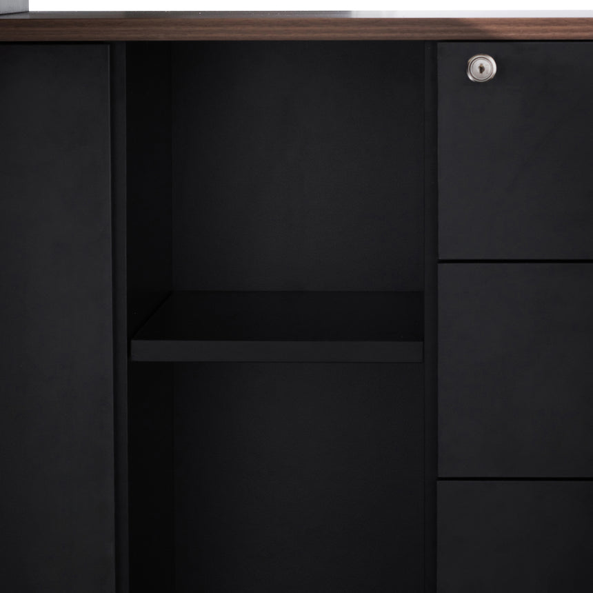 1.8m Executive Desk Right Return with Black Legs | Walnut | Myka Home - View 6