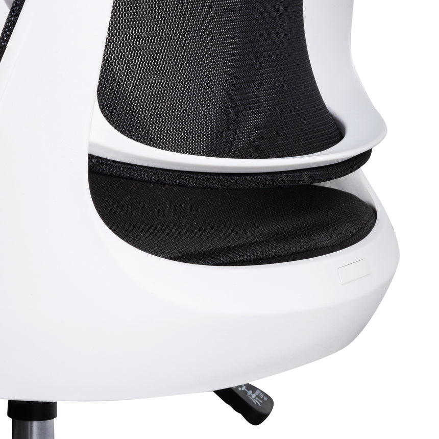 Black Office Chair | White Arm and Base | Myka Home - View 10