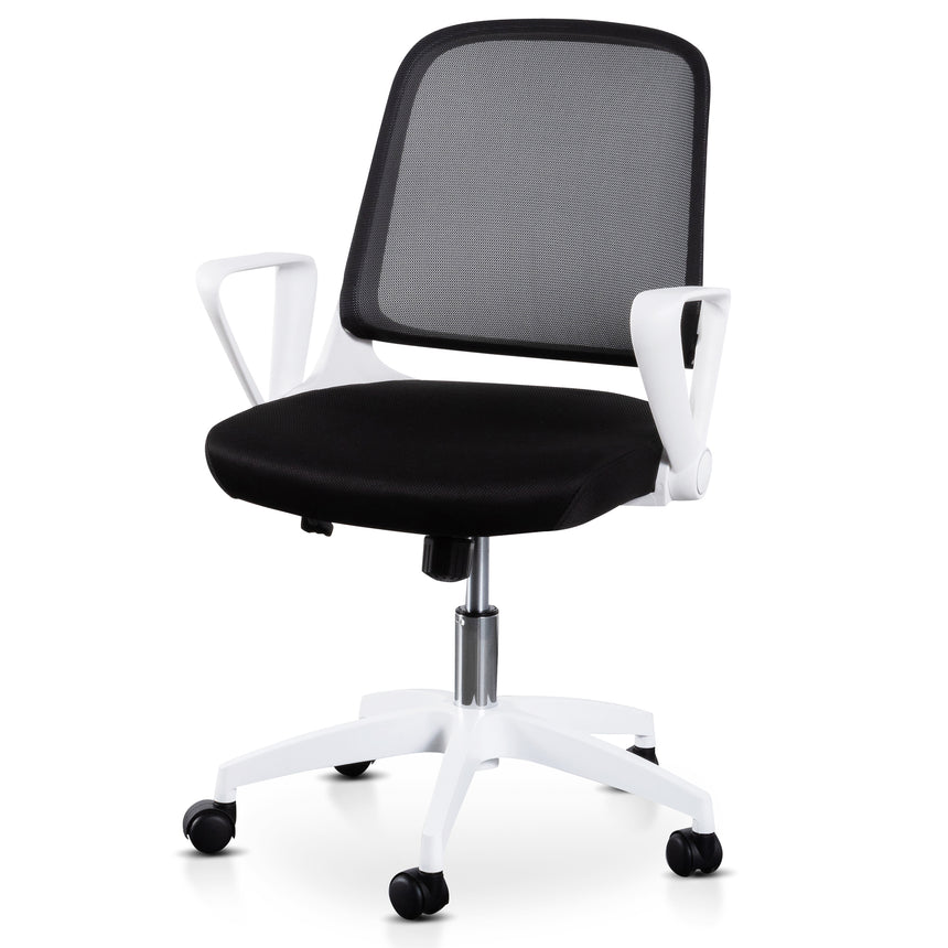 Black Office Chair | White Arm and Base | Myka Home