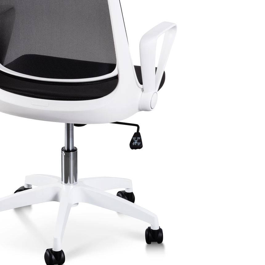 Black Office Chair | White Arm and Base | Myka Home - View 6