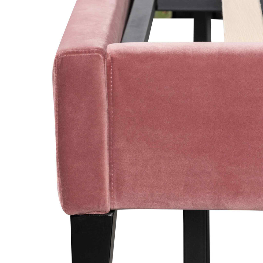 Florence King Bed Frame | Blush Peach Velvet | Myka Home - View 9