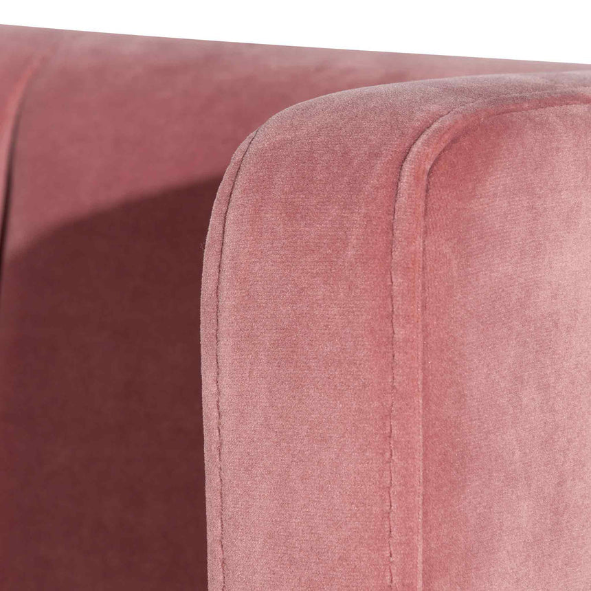 Florence King Bed Frame | Blush Peach Velvet | Myka Home - View 7