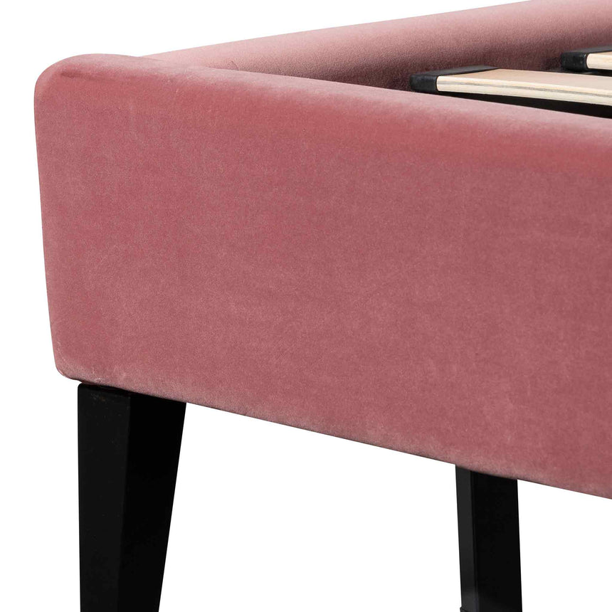 Florence King Bed Frame | Blush Peach Velvet | Myka Home - View 8