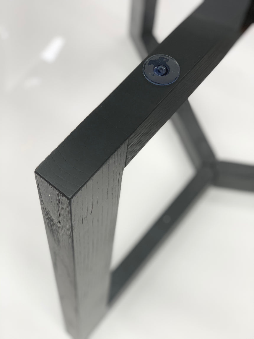2.4m Dining Table - Glass Top with Black Base - View 7
