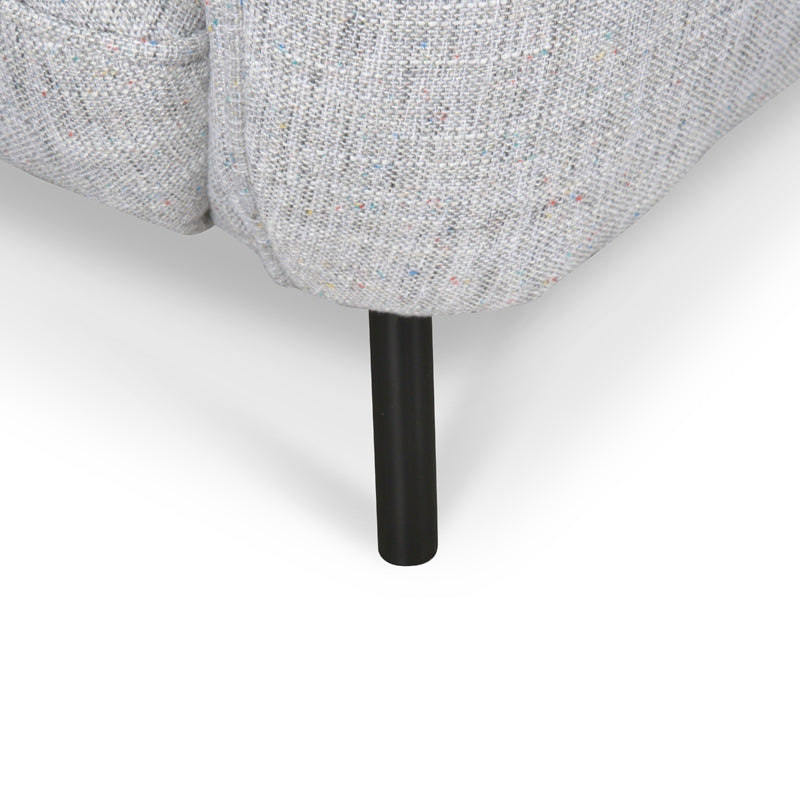 Armchair in Light Spec Grey | Black Metal Legs | Myka Home - View 4