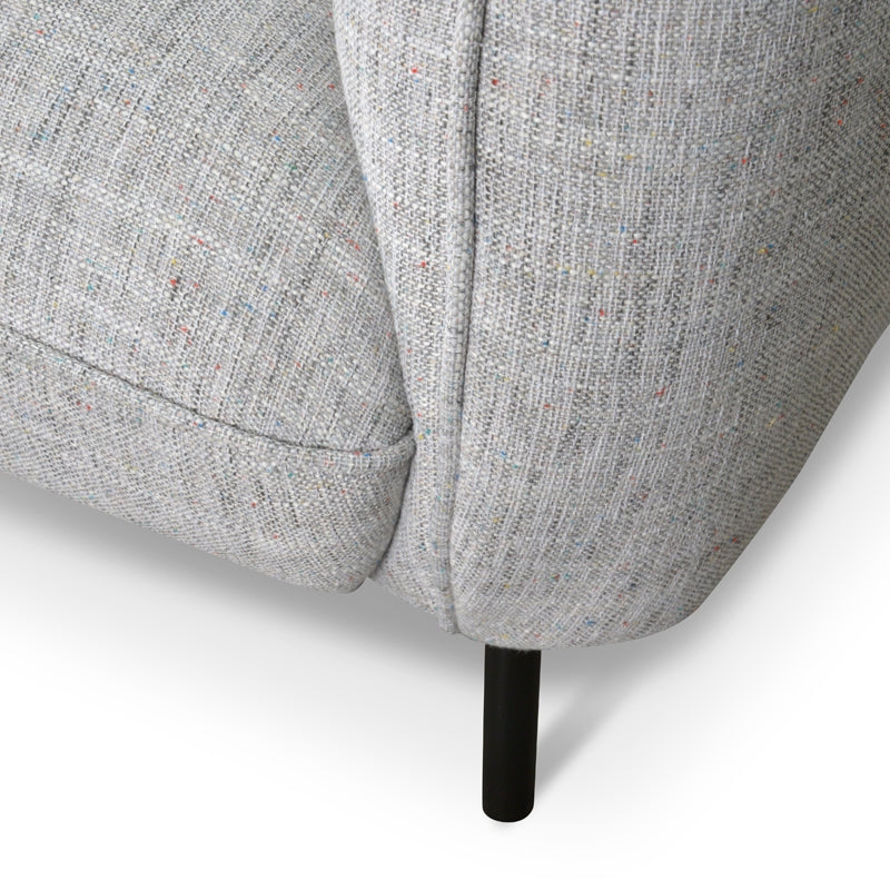 Armchair in Light Spec Grey | Black Metal Legs | Myka Home - View 6
