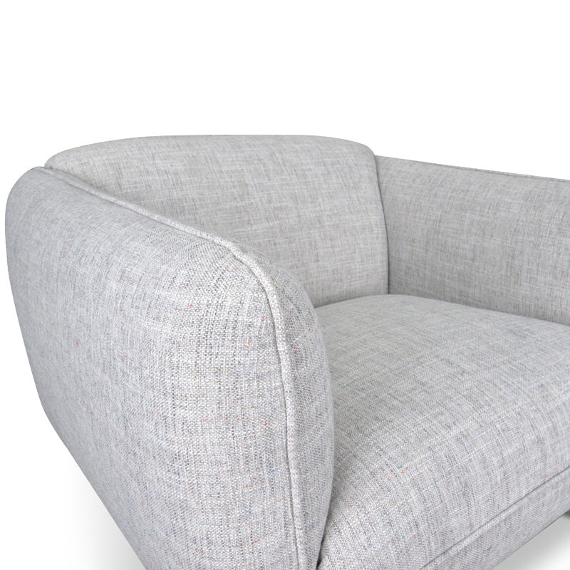 Armchair in Light Spec Grey | Black Metal Legs | Myka Home - View 7