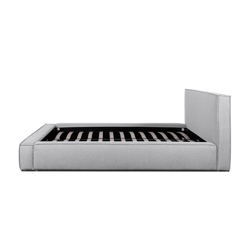 Queen Bed Frame | Pearl Grey Fabric | Myka Home - View 2