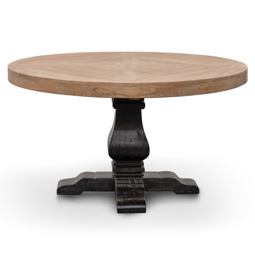 1.4m Natural Round Dining Table - Black Base - View 2