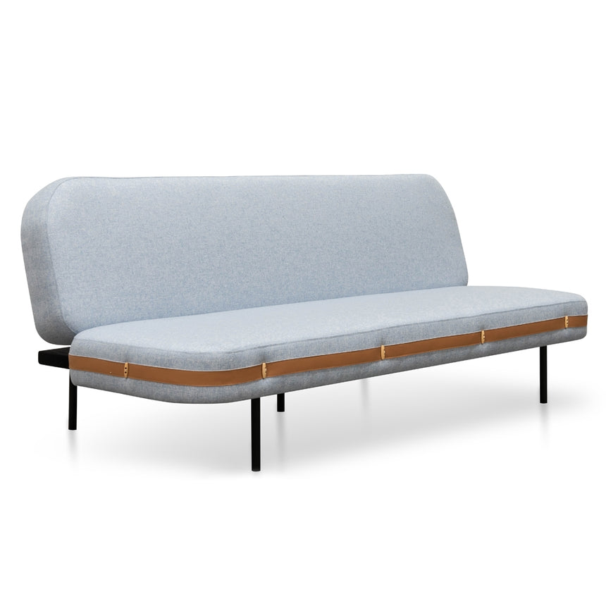 3 Seater Sofa Bed - Light Blue - View 2