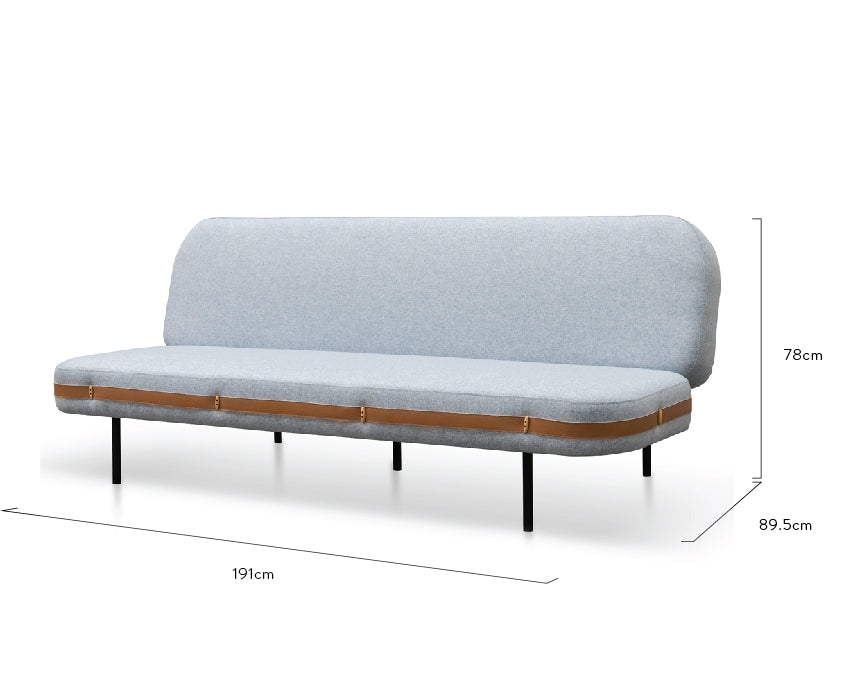 3 Seater Sofa Bed - Light Blue - View 14
