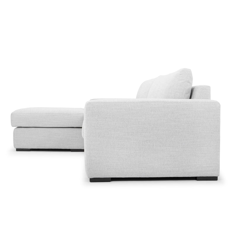 3 Seater Sofa With Chaise - Light Texture Grey - View 3