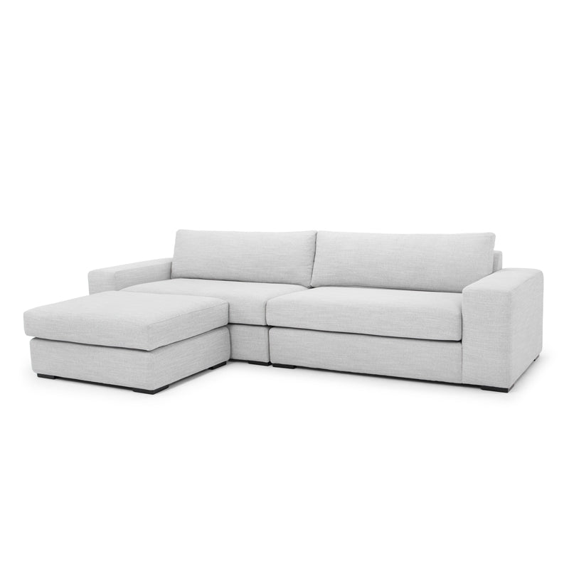 3 Seater Sofa With Chaise - Light Texture Grey - View 4