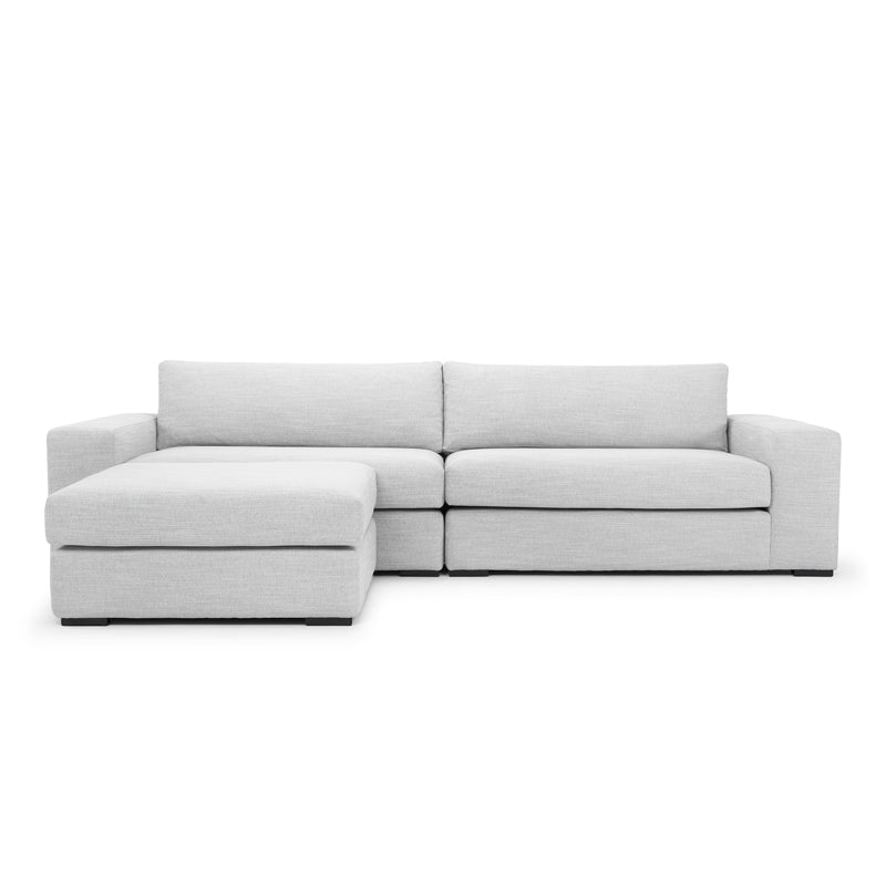 3 Seater Sofa With Chaise - Light Texture Grey - View 2