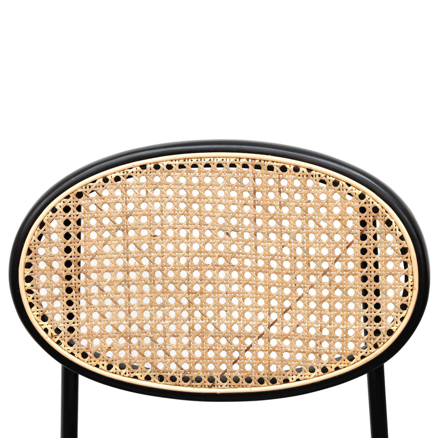 Rattan Back Dining Chair - Silver Grey Fabric - View 8