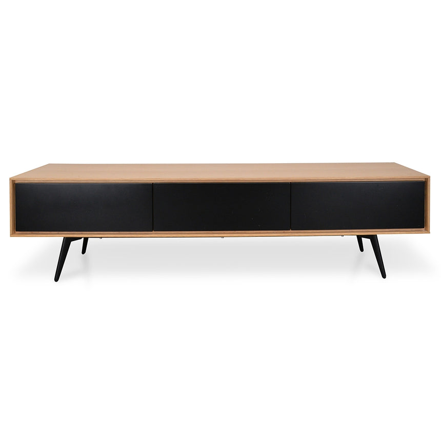 TV Unit With Black Drawers | Natural | Myka Home - View 2