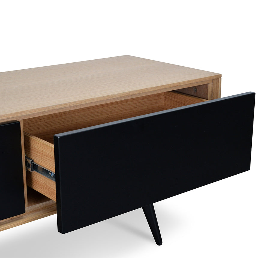 TV Unit With Black Drawers | Natural | Myka Home - View 5