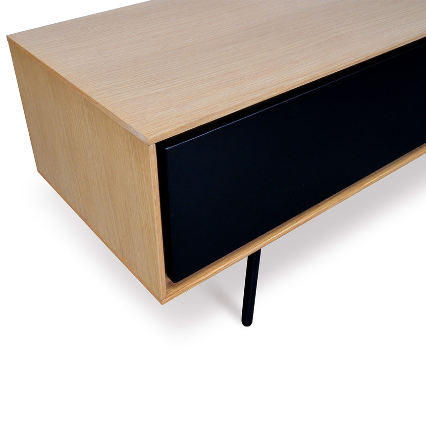 TV Unit With Black Drawers | Natural | Myka Home - View 6