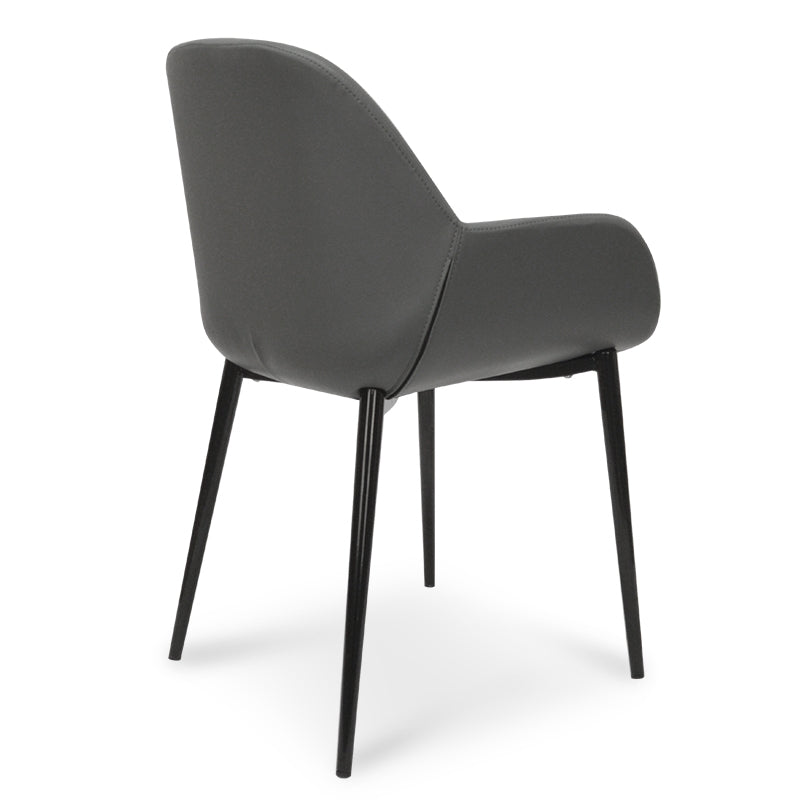Dining Chair in Charcoal Grey With Black Legs - View 2