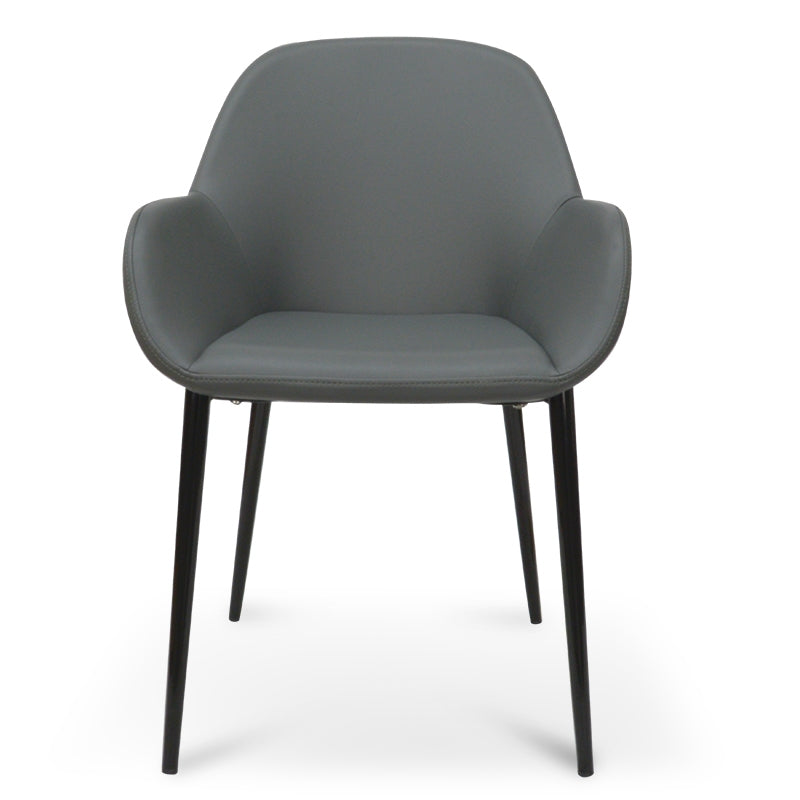 Dining Chair in Charcoal Grey With Black Legs - View 4