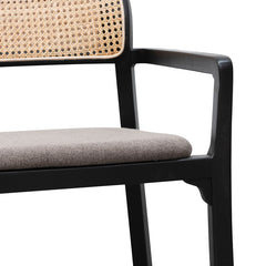 Ex Display - CLC6039-SD Fabric Armchair - Caramel Grey with Black Legs