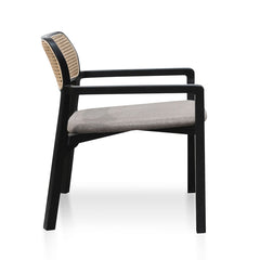 Ex Display - CLC6039-SD Fabric Armchair - Caramel Grey with Black Legs