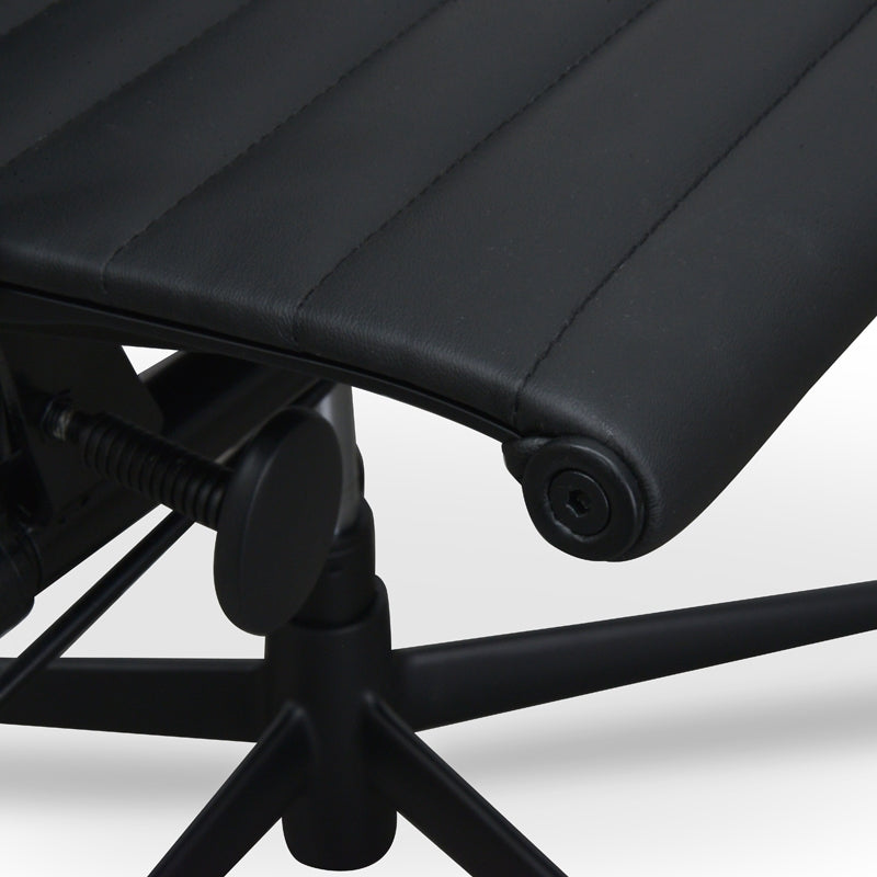 PU Leather Office Chair - Full Black - View 7
