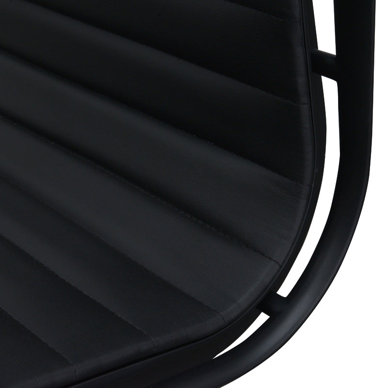 PU Leather Office Chair - Full Black - View 9