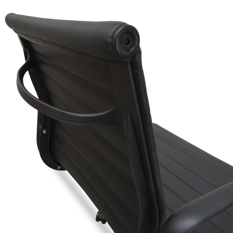 PU Leather Office Chair - Full Black - View 8