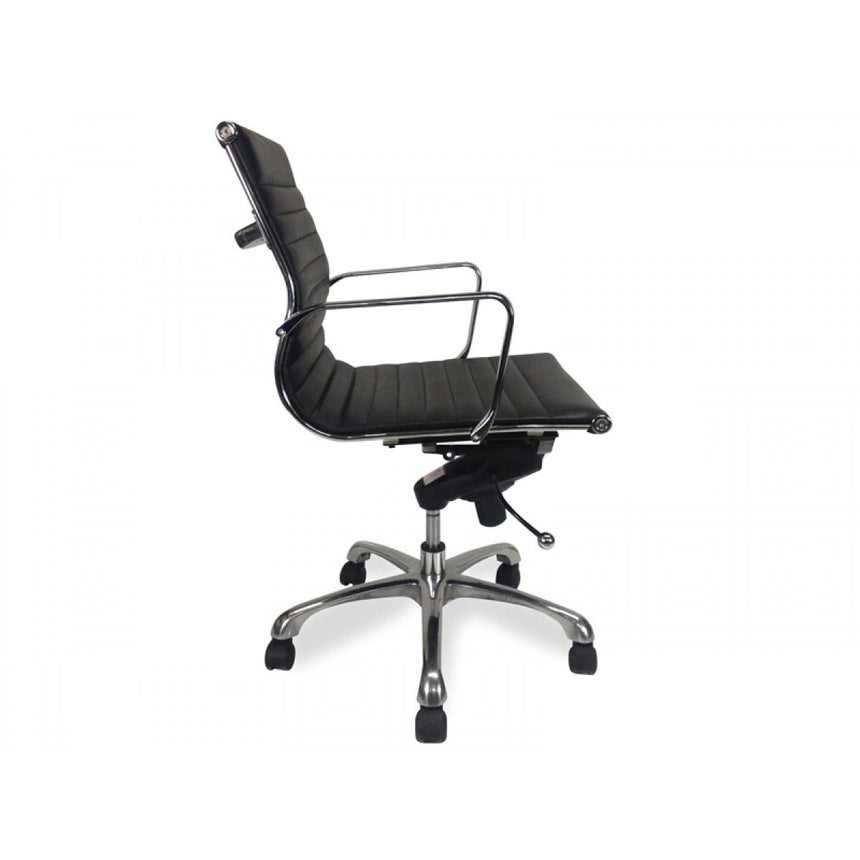 Leather Office Chair - Black - View 5