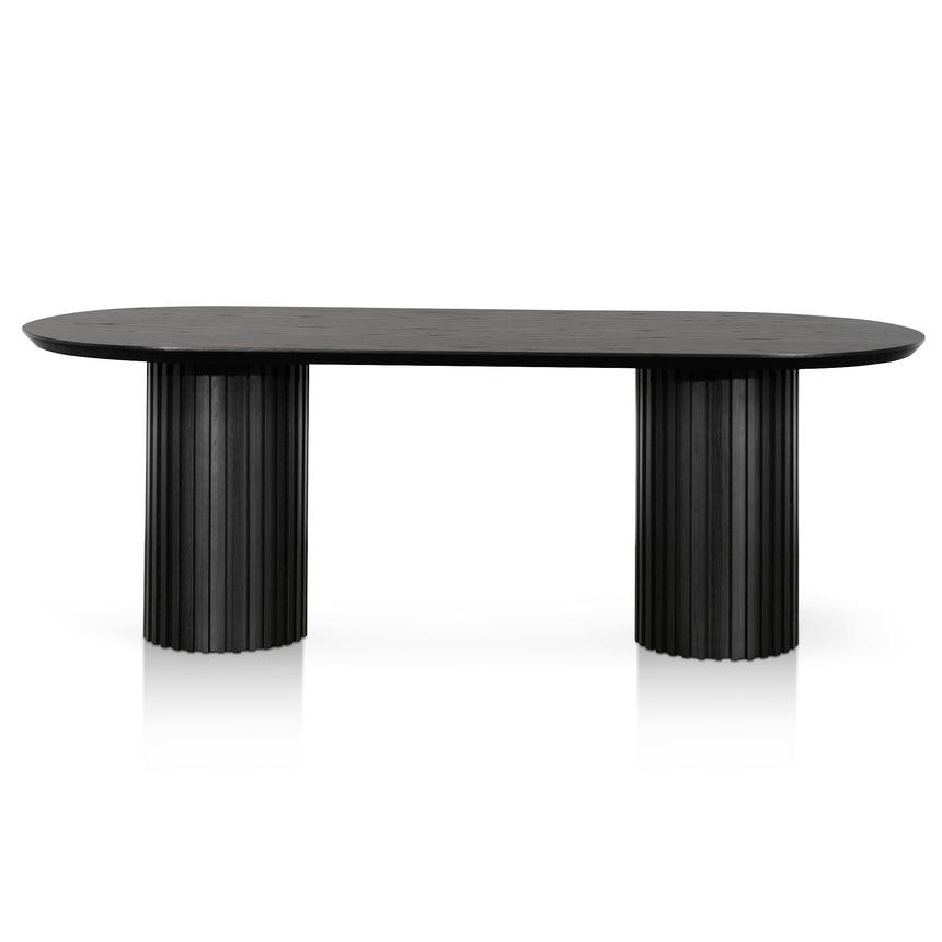 2.2m Wooden Dining Table - Black Oak - View 2