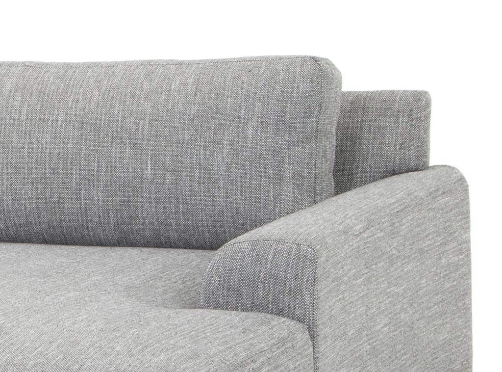 3 Seater Right Chaise Sofa | Graphite Grey With Black Legs | Myka Home