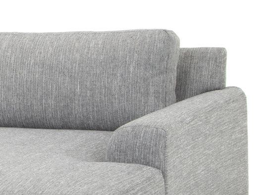 3 Seater Right Chaise Sofa | Graphite Grey With Black Legs | Myka Home