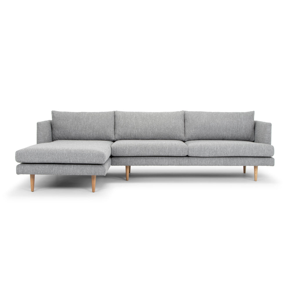 Seater With Left Chaise Sofa - Graphite Grey with Natural Legs - View 3