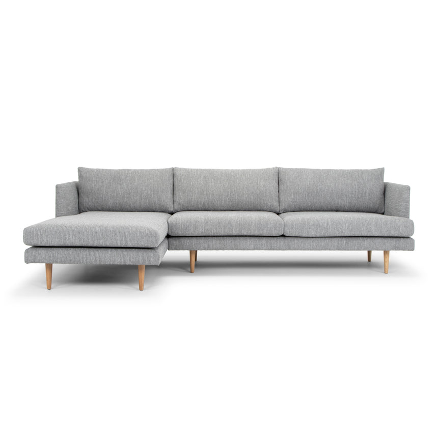 Seater With Left Chaise Sofa - Graphite Grey with Natural Legs - View 3