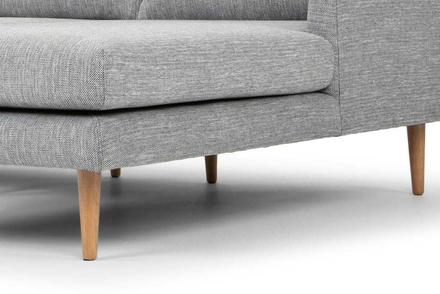 3 Seater With Right Chaise Sofa - Graphite Grey with Natural Legs - View 3