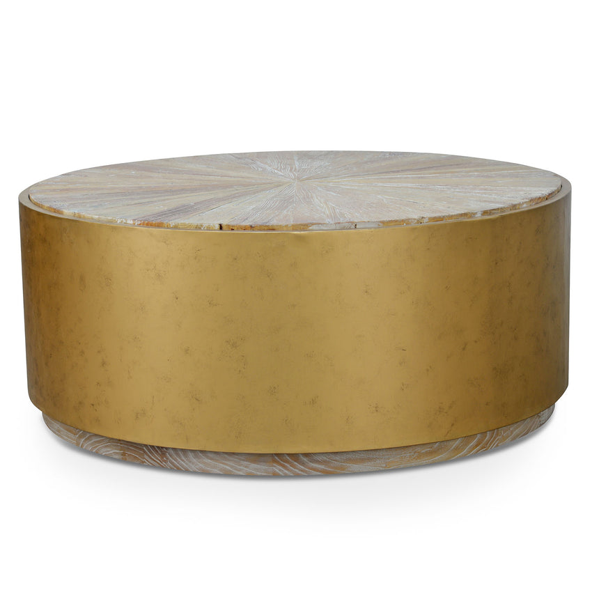 1m Round Elm Coffee Table - View 2