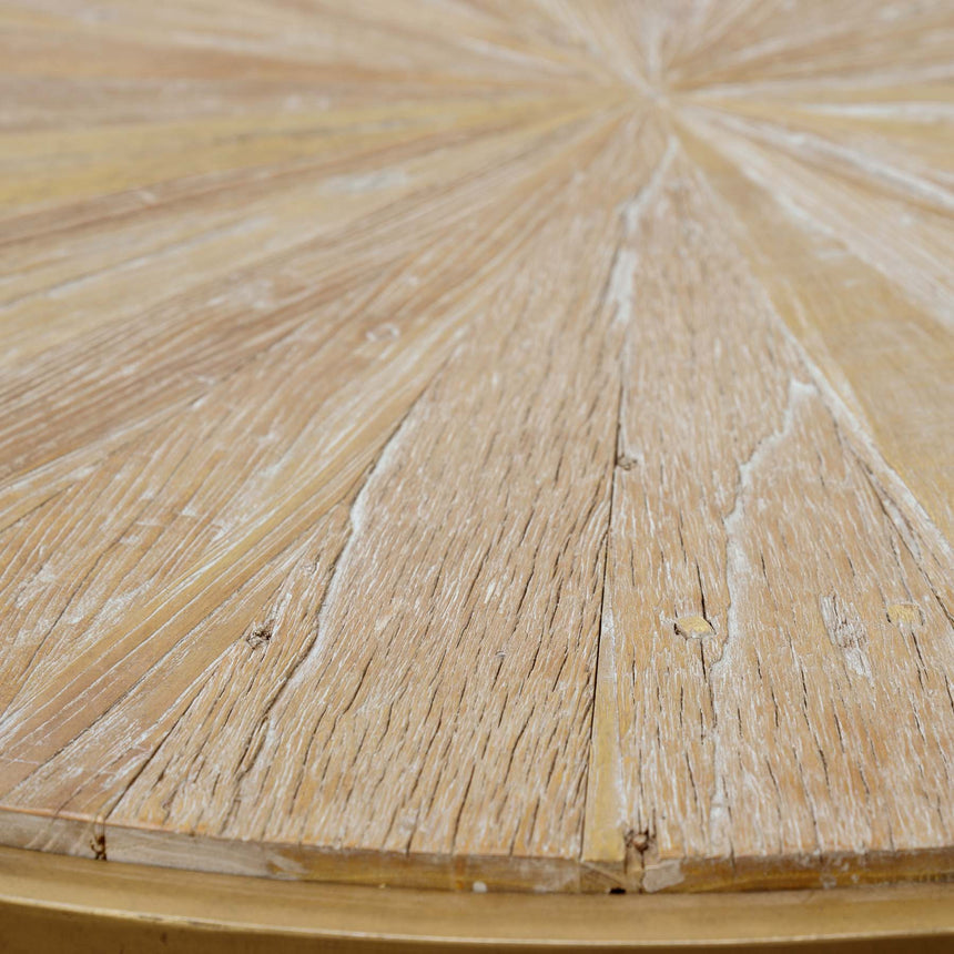 1m Round Elm Coffee Table - View 5