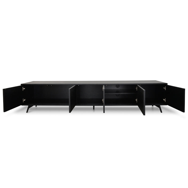 2.4m Entertainment TV Unit | Black Oak | Myka Home - View 3