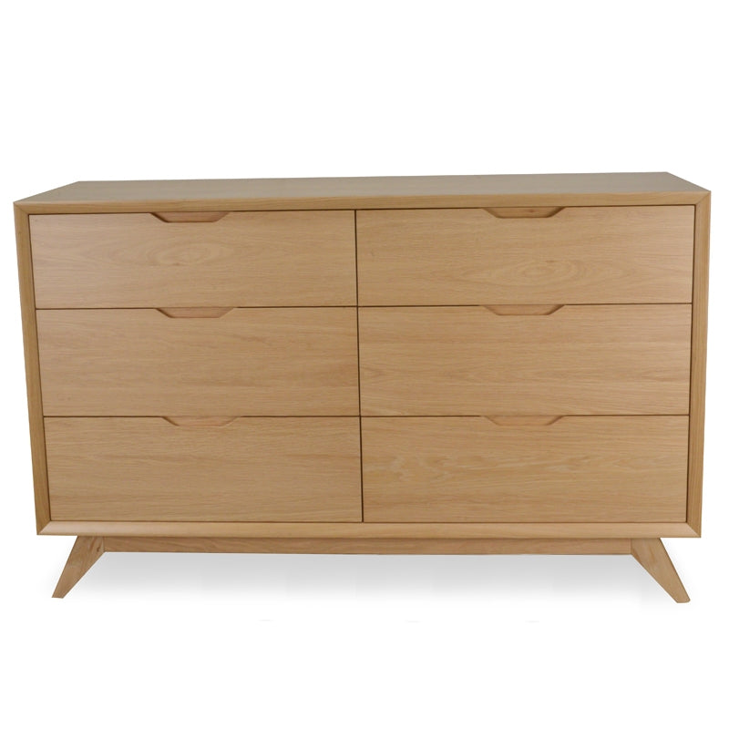 6 Drawer Wide Chest - Natural - View 2
