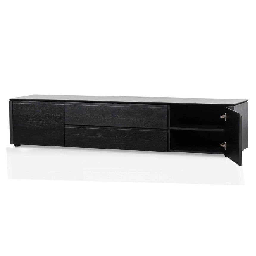 TV Entertainment Unit with Middle Drawer | Black Oak | Myka Home - View 5