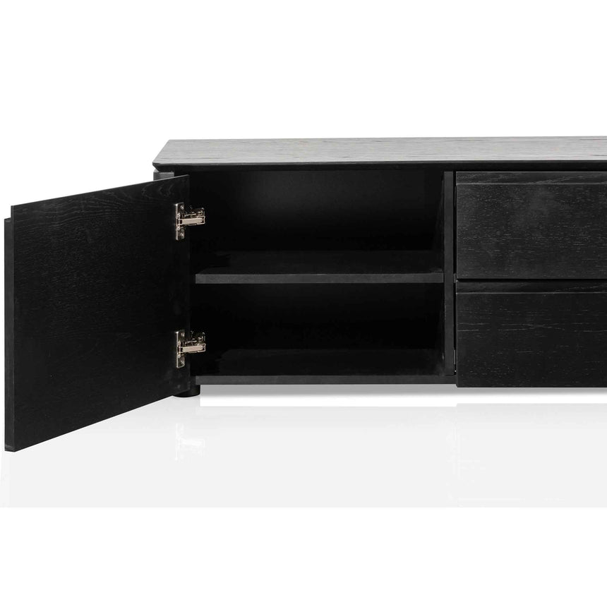 TV Entertainment Unit with Middle Drawer | Black Oak | Myka Home - View 6
