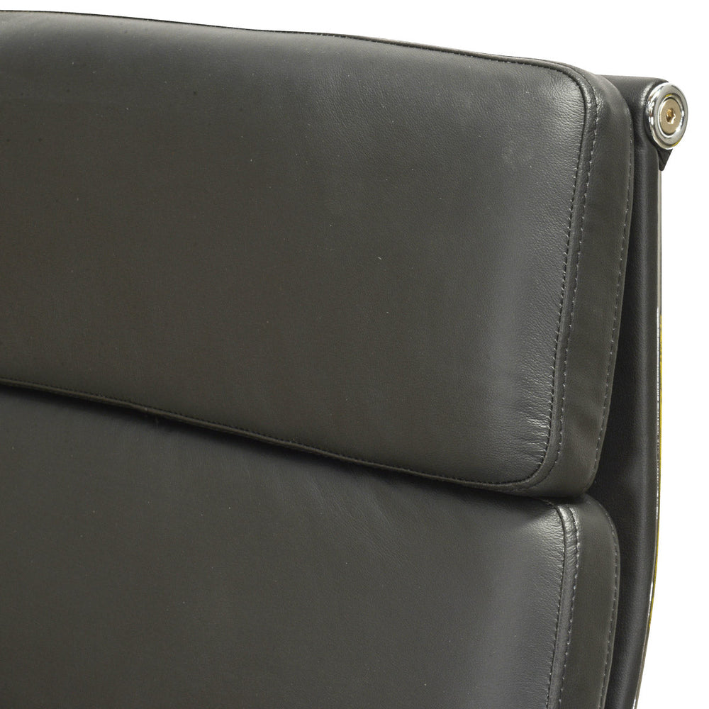 High Back Office Chair - Black Leather - View 5