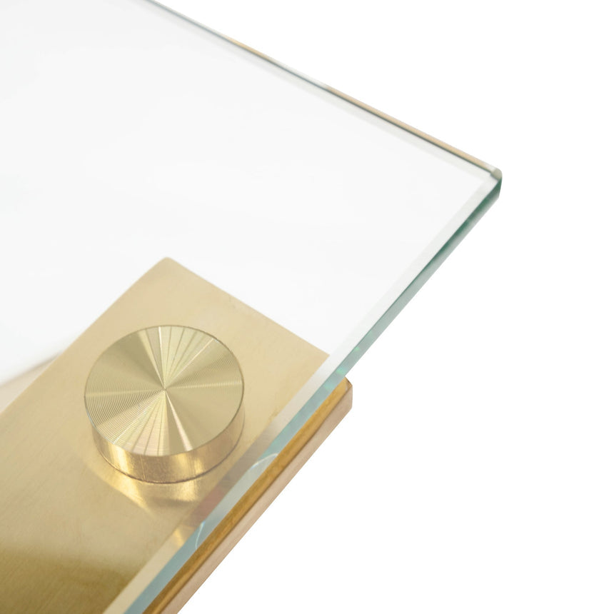 Ex Display - COF2589-BS 120cm Glass Home Office Desk - Brushed Gold Base - View 7