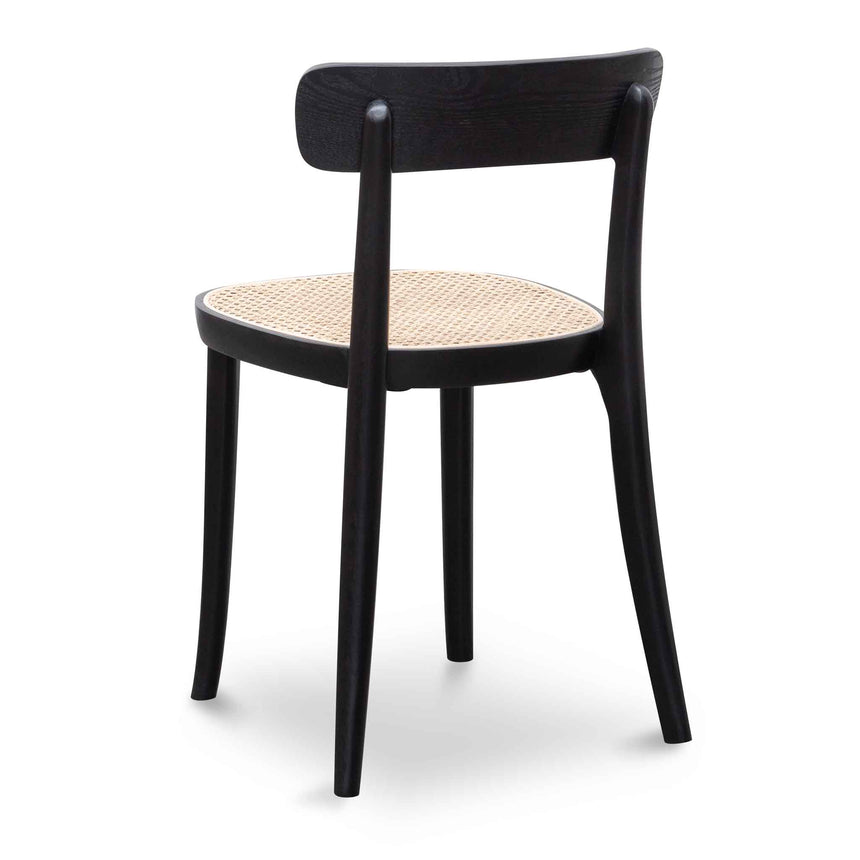 Rattan Dining Chair - Black with Natural Seat (Set of 2) - View 5