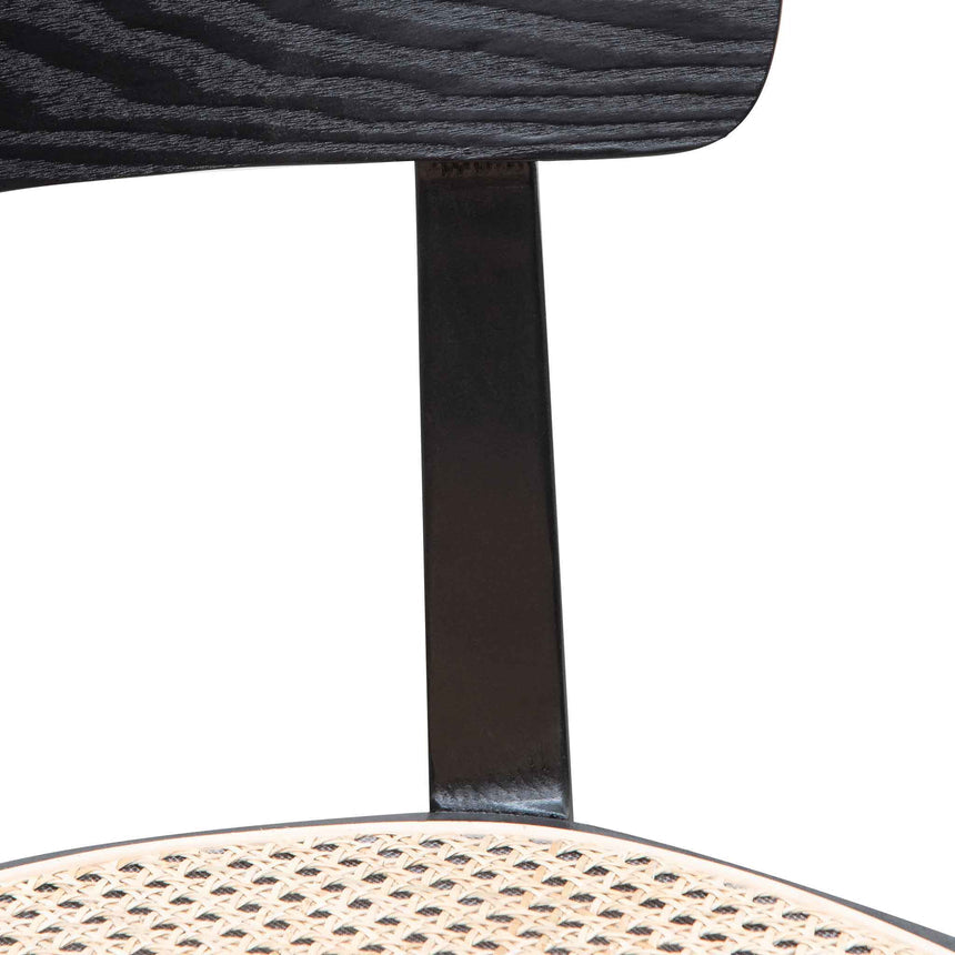 Rattan Dining Chair - Black with Natural Seat (Set of 2) - View 7