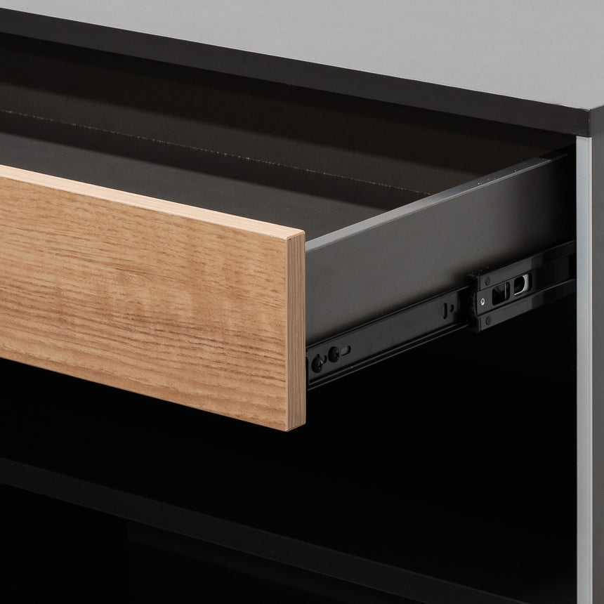 2m Left  Return Office Desk | Natural - Black | Myka Home - View 4